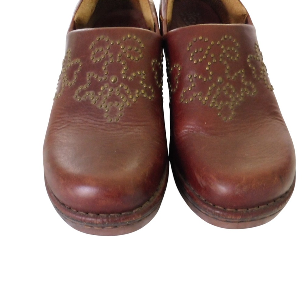 Ariat Clogs Womens 8.5 B Brown Leather Strathmore Studs Western Slip On Shoes - Picture 4 of 8